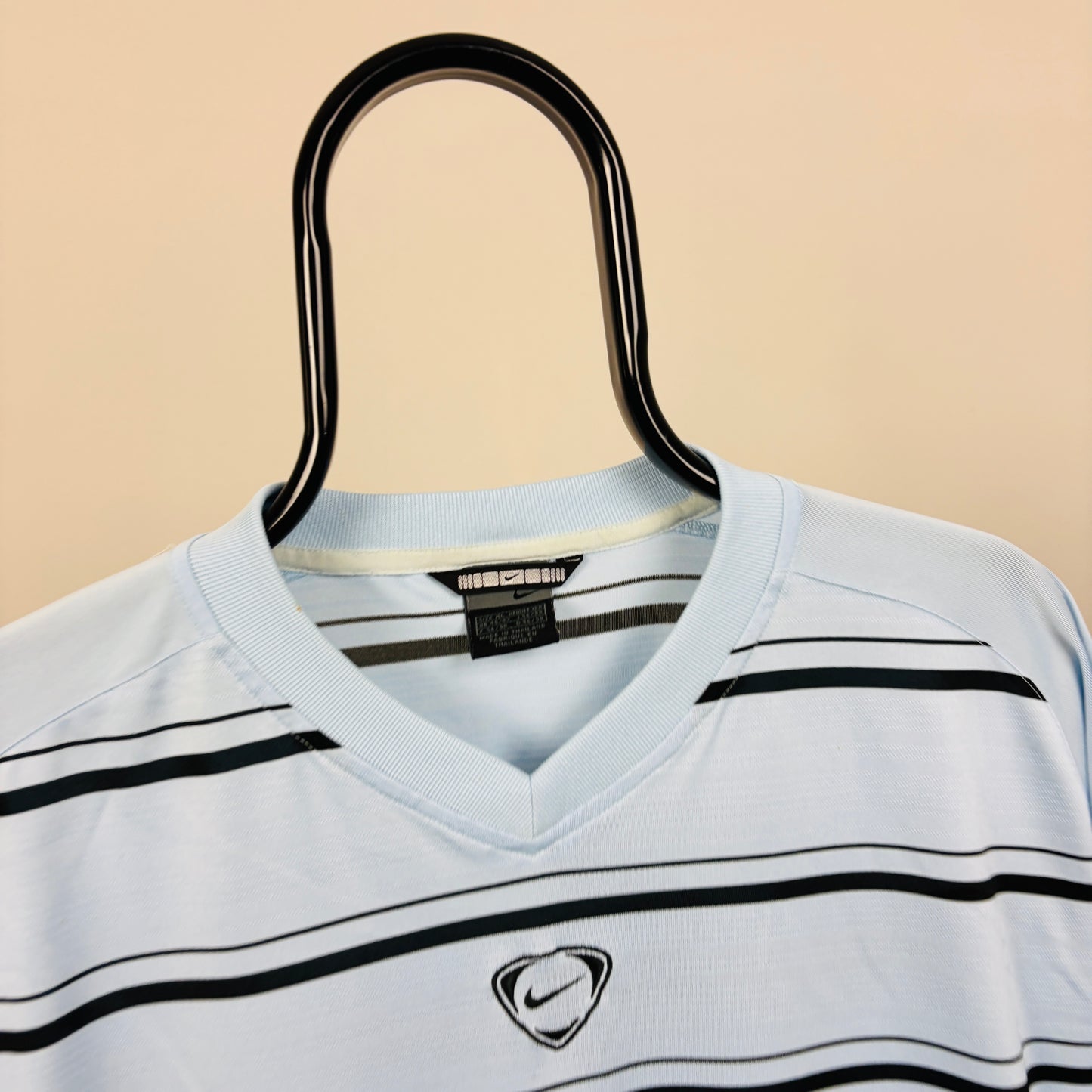 00s Nike Striped T-Shirt Baby Blue XL