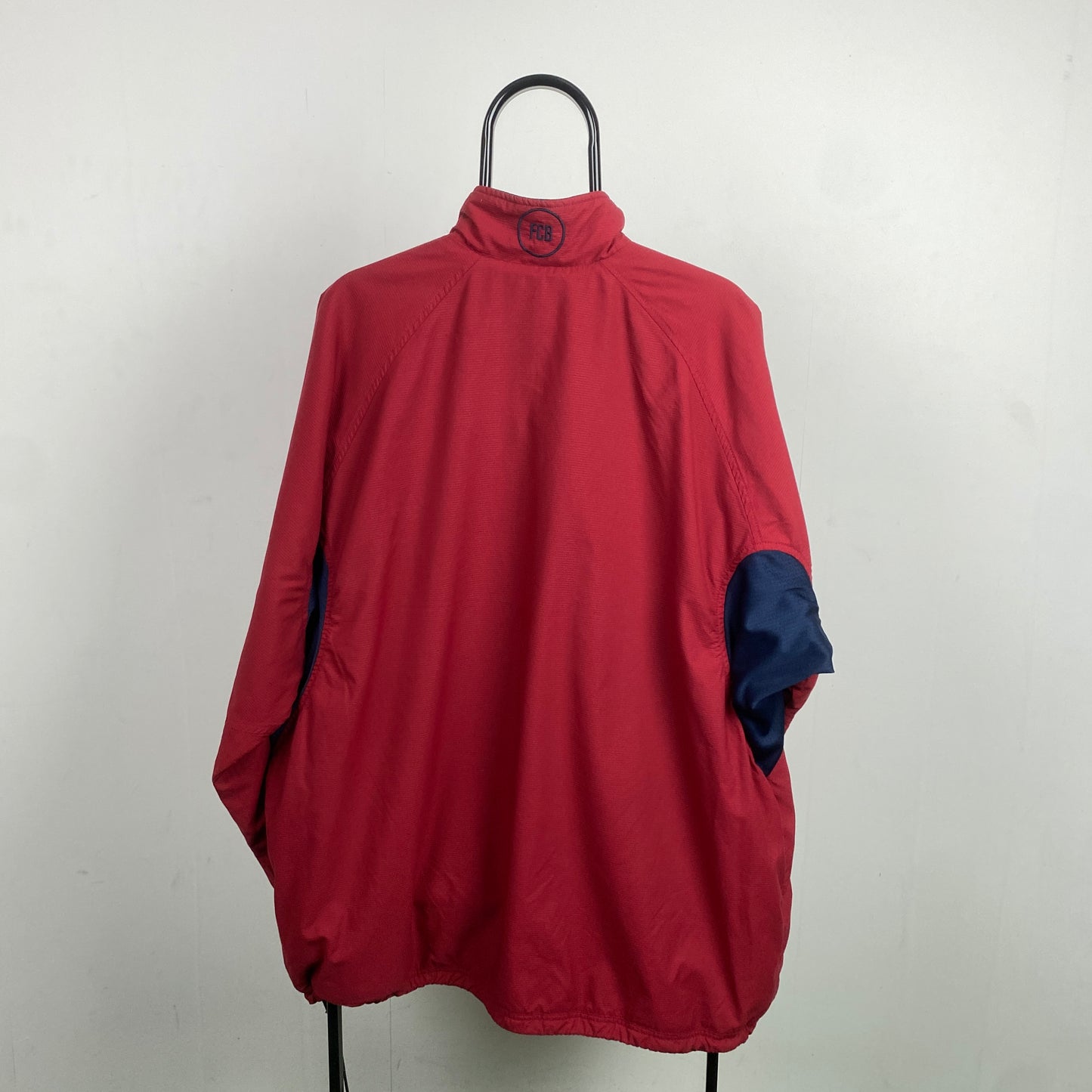 00s Nike Barcelona Reversible Fleece Coat Jacket Red Blue XL