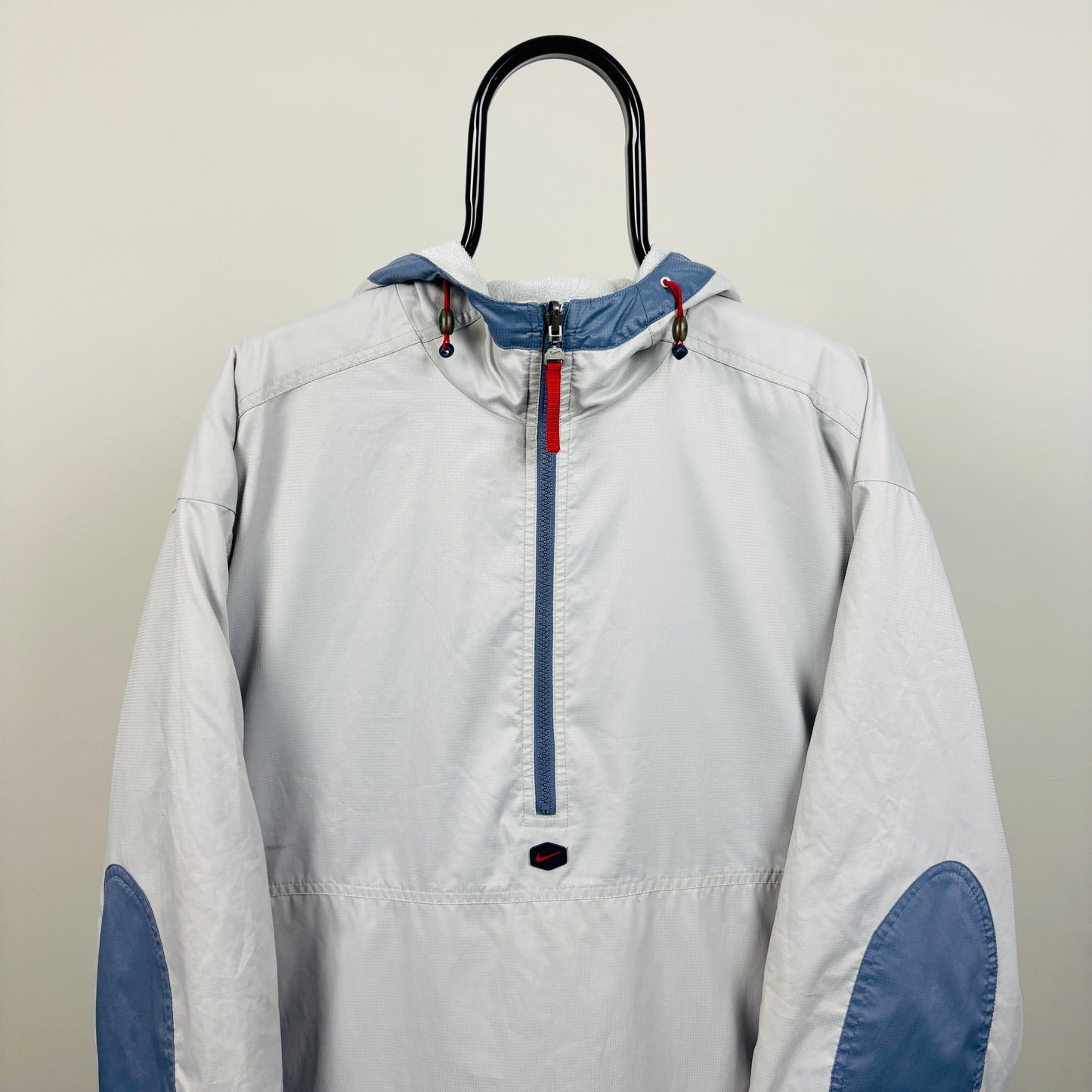 90s Nike Reversible Tn Hex Fleece Coat Jacket Blue XL