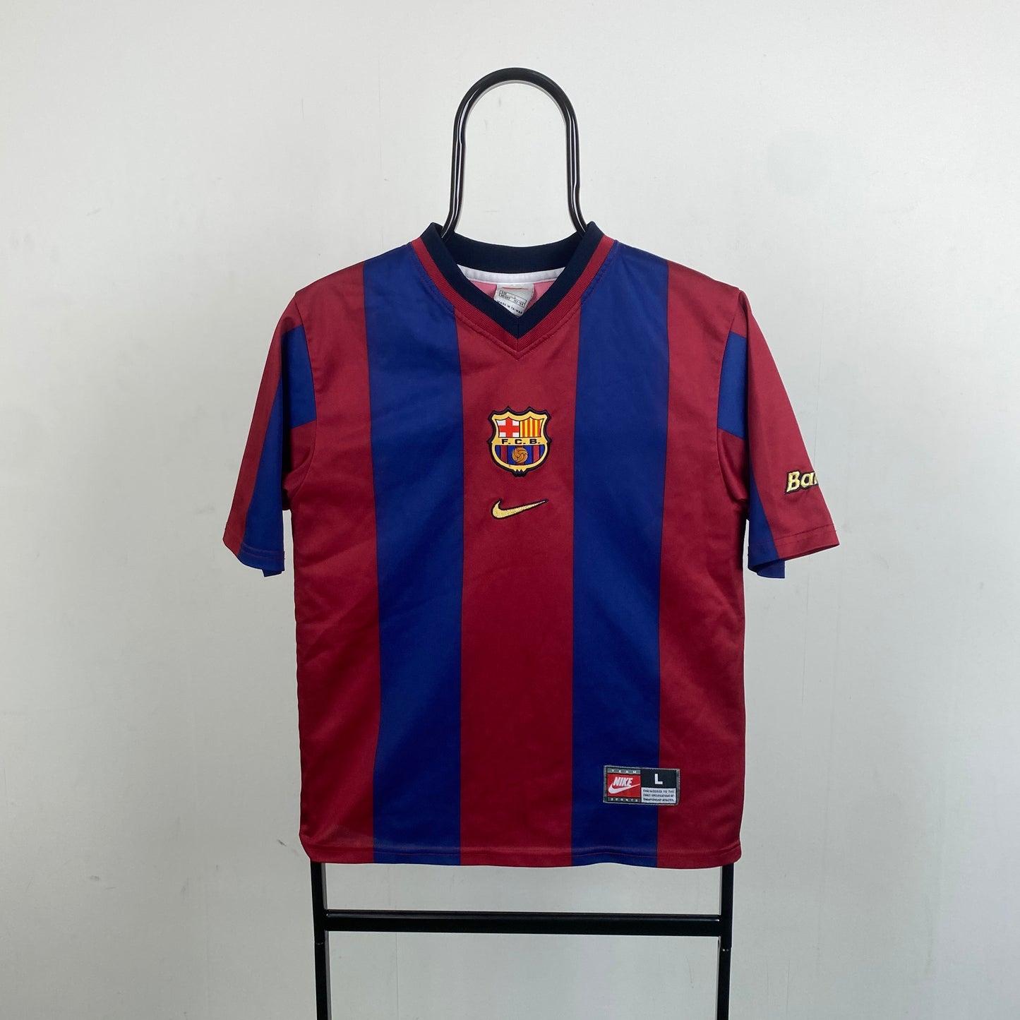 90s Nike Barcelona Football Shirt T-Shirt Red XS