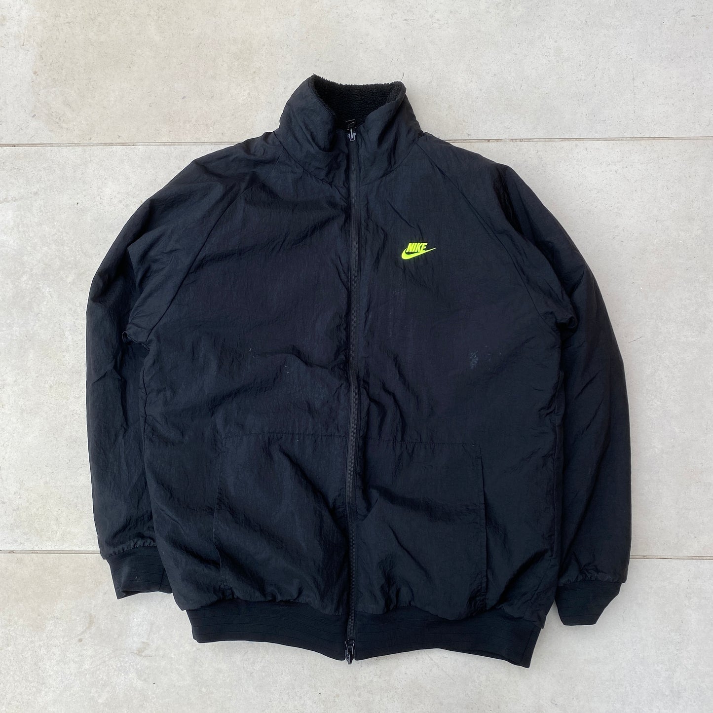 00s Nike Reversible Fleece Coat Jacket Black XL