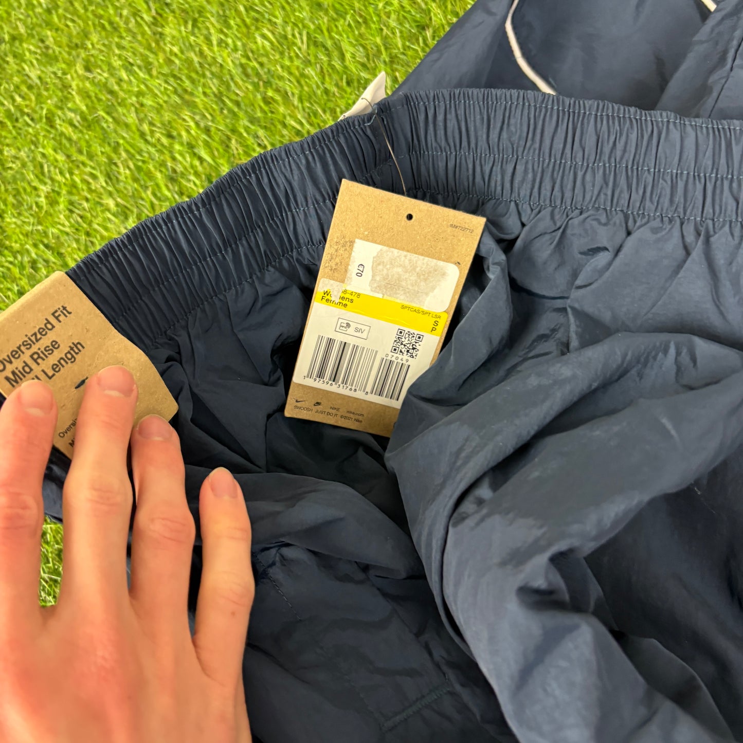 00s Nike Piping Windbreaker Jacket + Joggers Set Blue Small