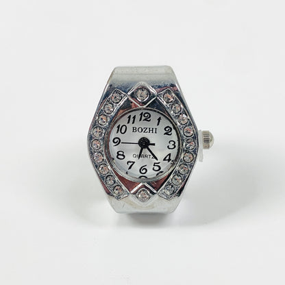 Encrusted Watch Ring Adjustable