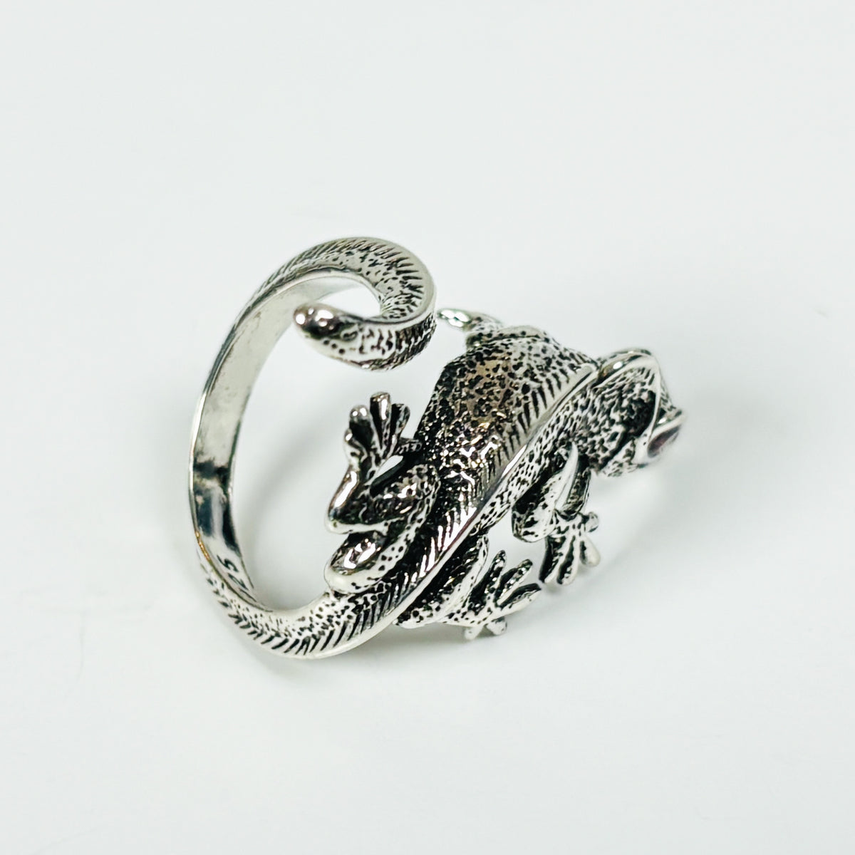 Adjustable Lizard Ring Silver