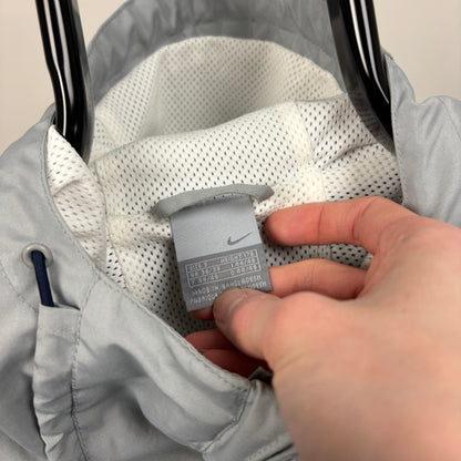 00s Nike Piping Windbreaker Jacket Grey Small