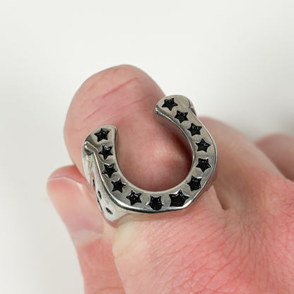 Lucky Horseshoe Ring Silver