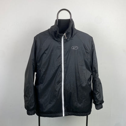 00s Nike Reversible Fleece Coat Jacket Black XS