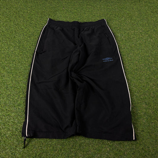 00s Umbro Piping Zip Pocket Shorts Black Small