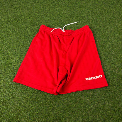 00s Umbro Football Shorts Red Small