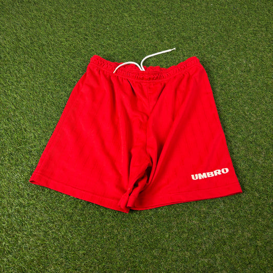 00s Umbro Football Shorts Red Small