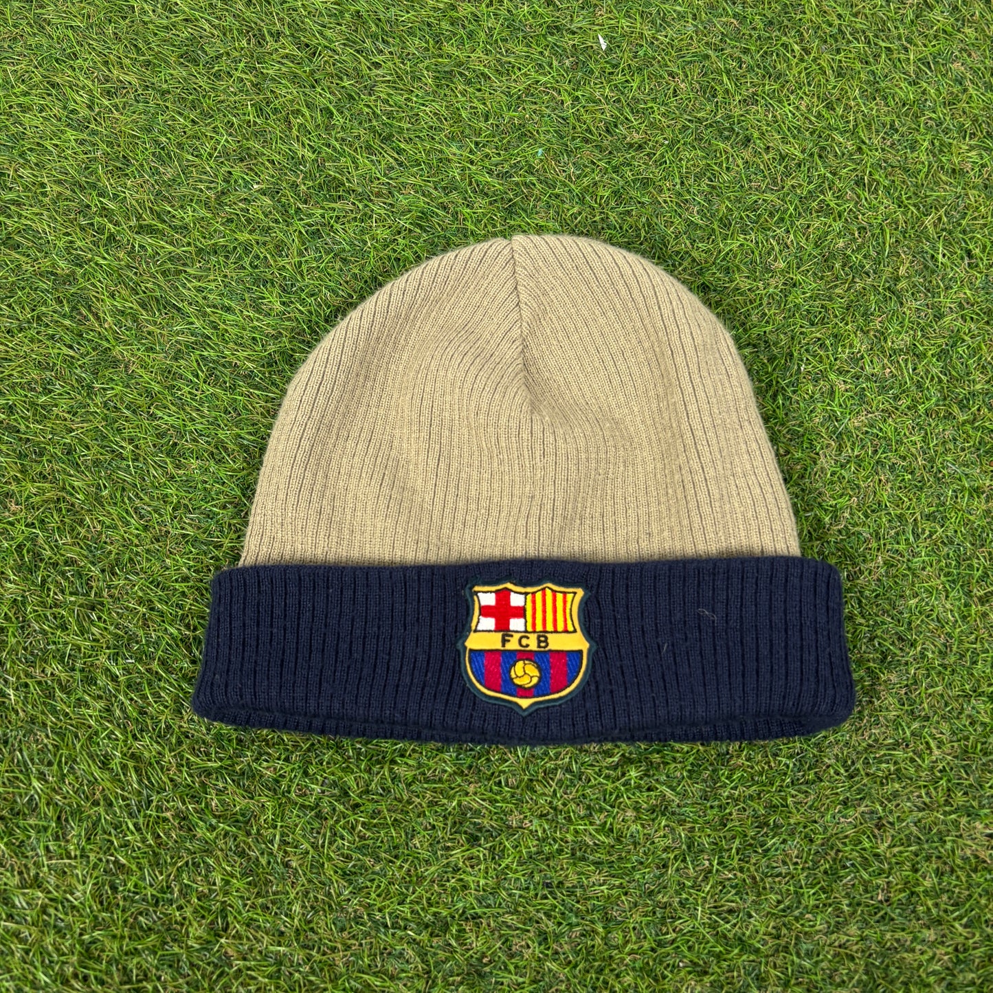 00s Nike Barcelona Reversible Beanie Hat Brown