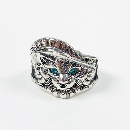 Vintage Adjustable Cat Ring Silver