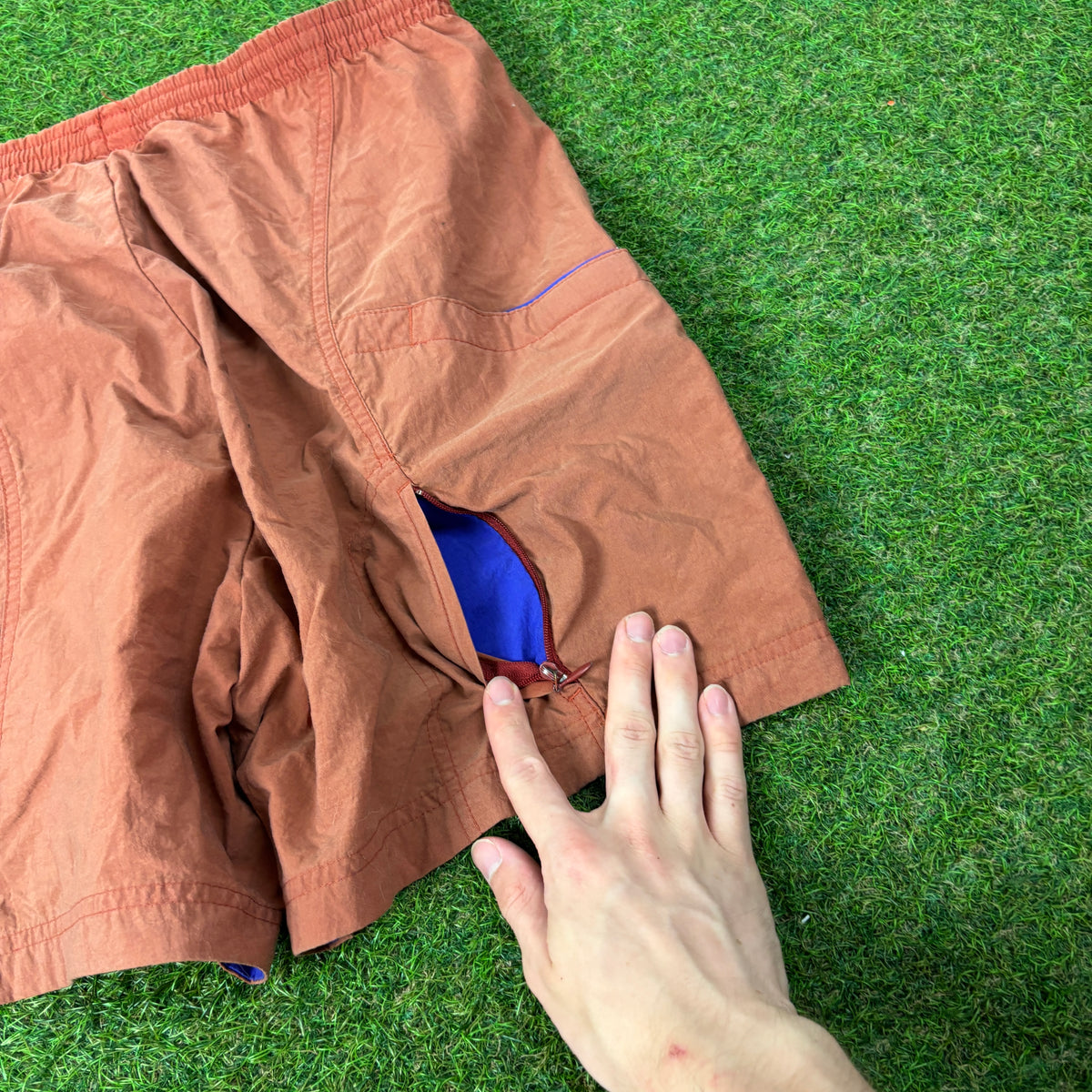90s Nike ACG Multi Pocket Shorts Orange Medium