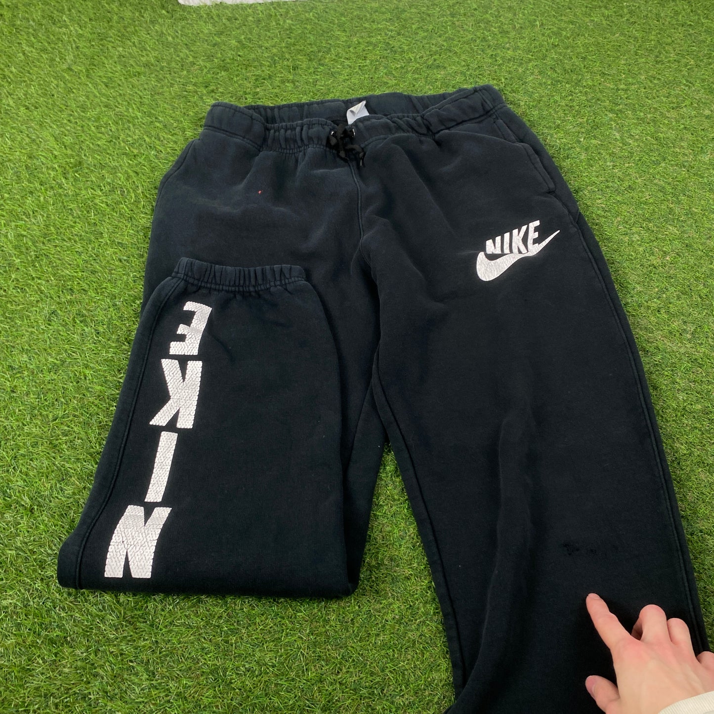 00s Nike Wide Leg Cotton Joggers Black Large