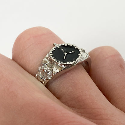 Retro Adjustable Watch Ring Silver