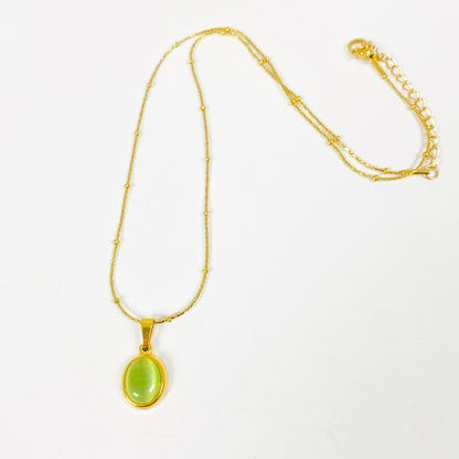 Antique Opal Necklace Chain Gold