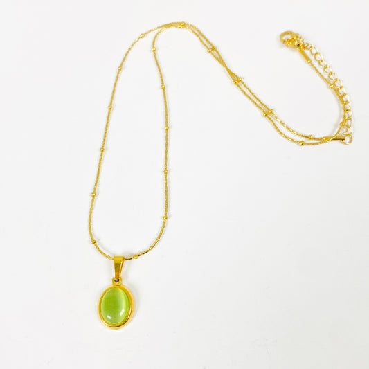 Antique Opal Necklace Chain Gold