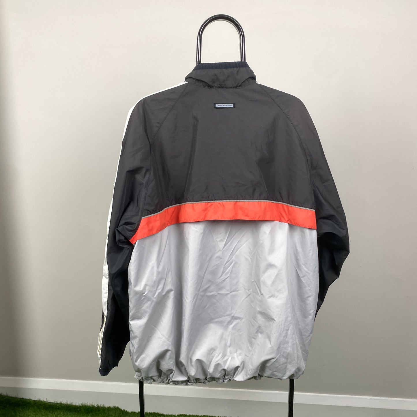 90s Nike Piping Windbreaker Jacket Black XL