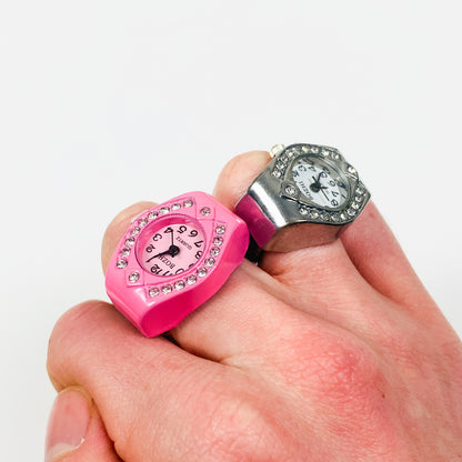 Encrusted Watch Ring Adjustable