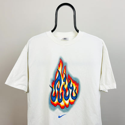 90s Nike Flame T-Shirt Green Large