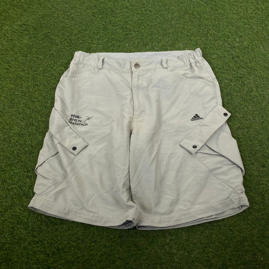 00s Adidas Cargo Shorts Grey Large