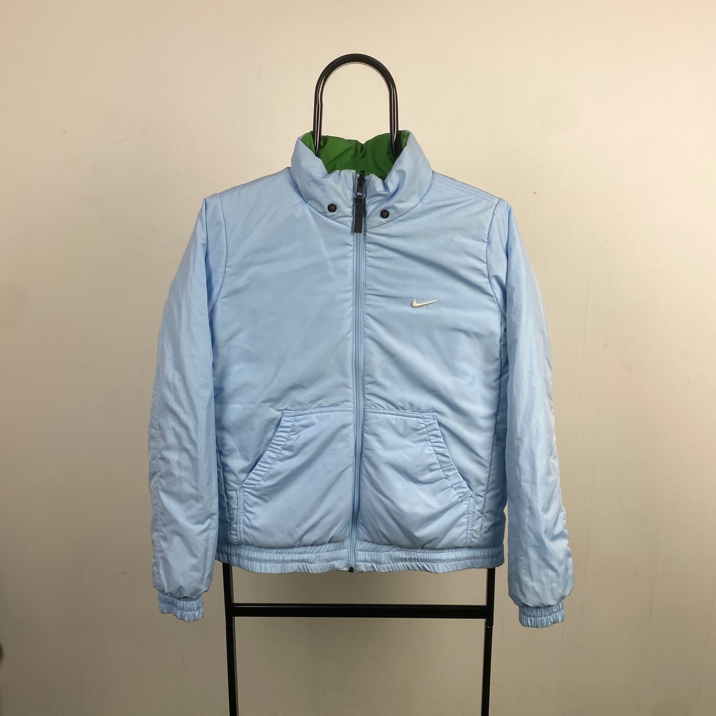 00s Nike Reversible Puffer Coat Jacket Blue Green Medium