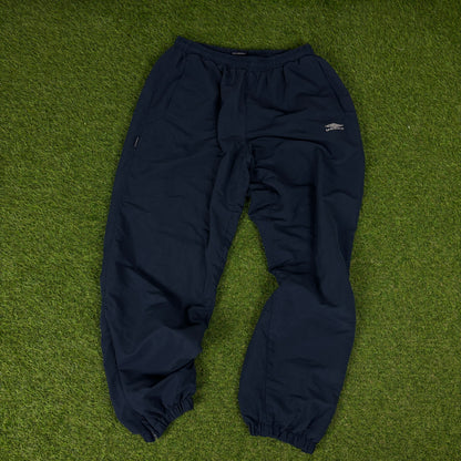 00s Umbro Windbreaker Jacket + Joggers Set Blue Medium