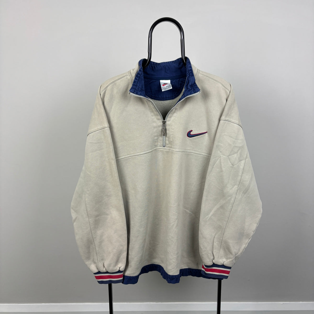 90s Nike 1/4 Zip Sweatshirt Brown XL