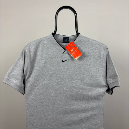 00s Nike Centre Swoosh T-Shirt Grey XS