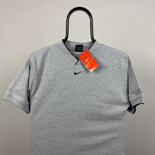 00s Nike Centre Swoosh T-Shirt Grey XS
