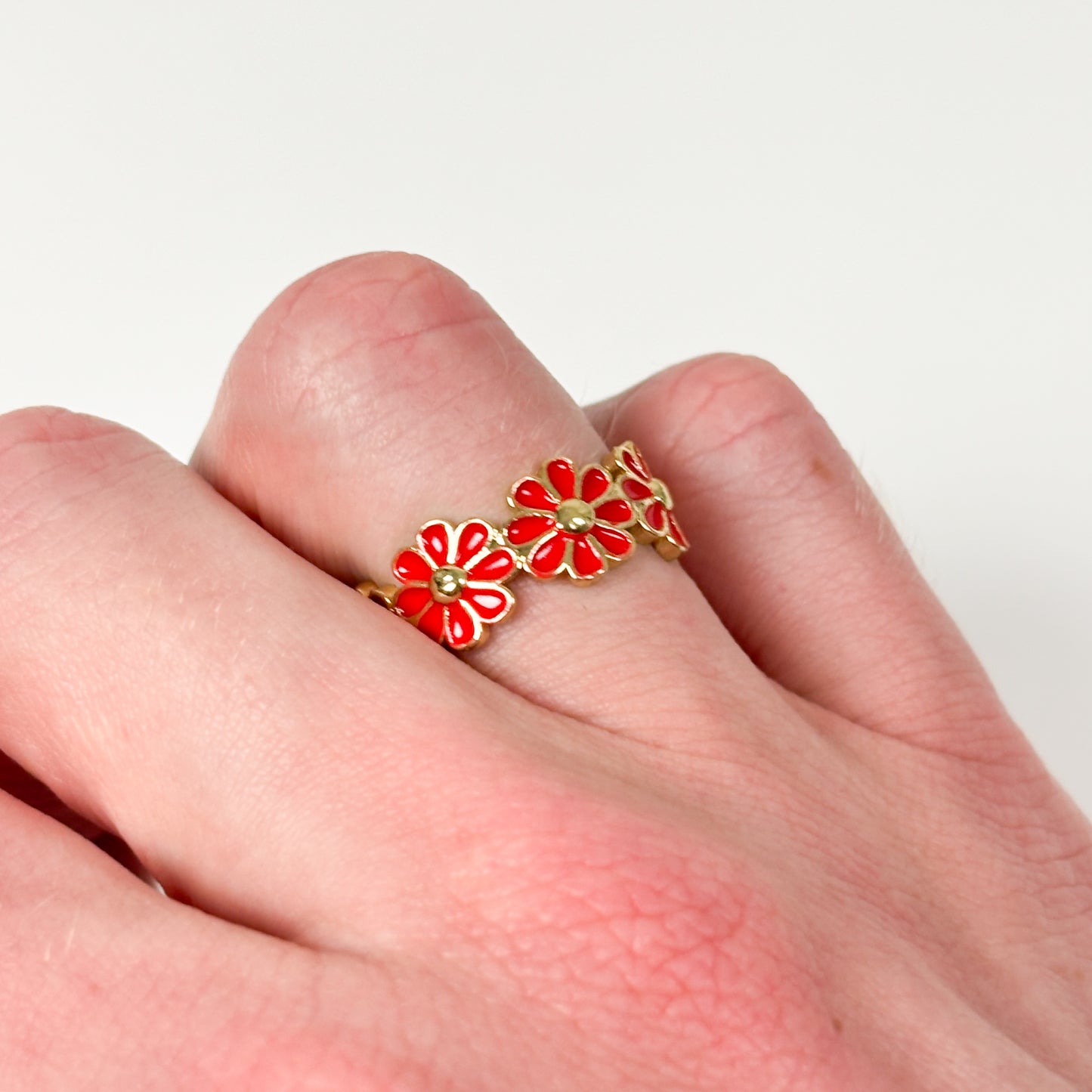 Flower Band Ring Gold