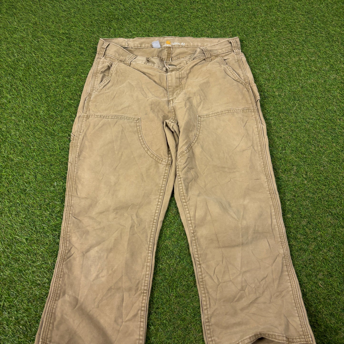 00s Carhartt Double Knee Trousers Joggers Brown Womens XS