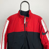 90s Nike Reversible Fleece Puffer Jacket Red Small