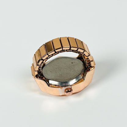 Vintage Heart Watch Ring Rose Gold