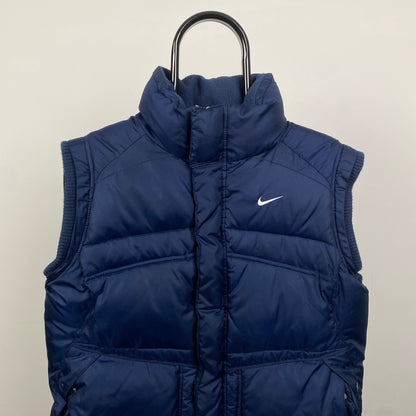 00s Nike Puffer Gilet Jacket Blue XS