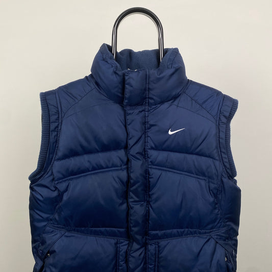 00s Nike Puffer Gilet Jacket Blue XS