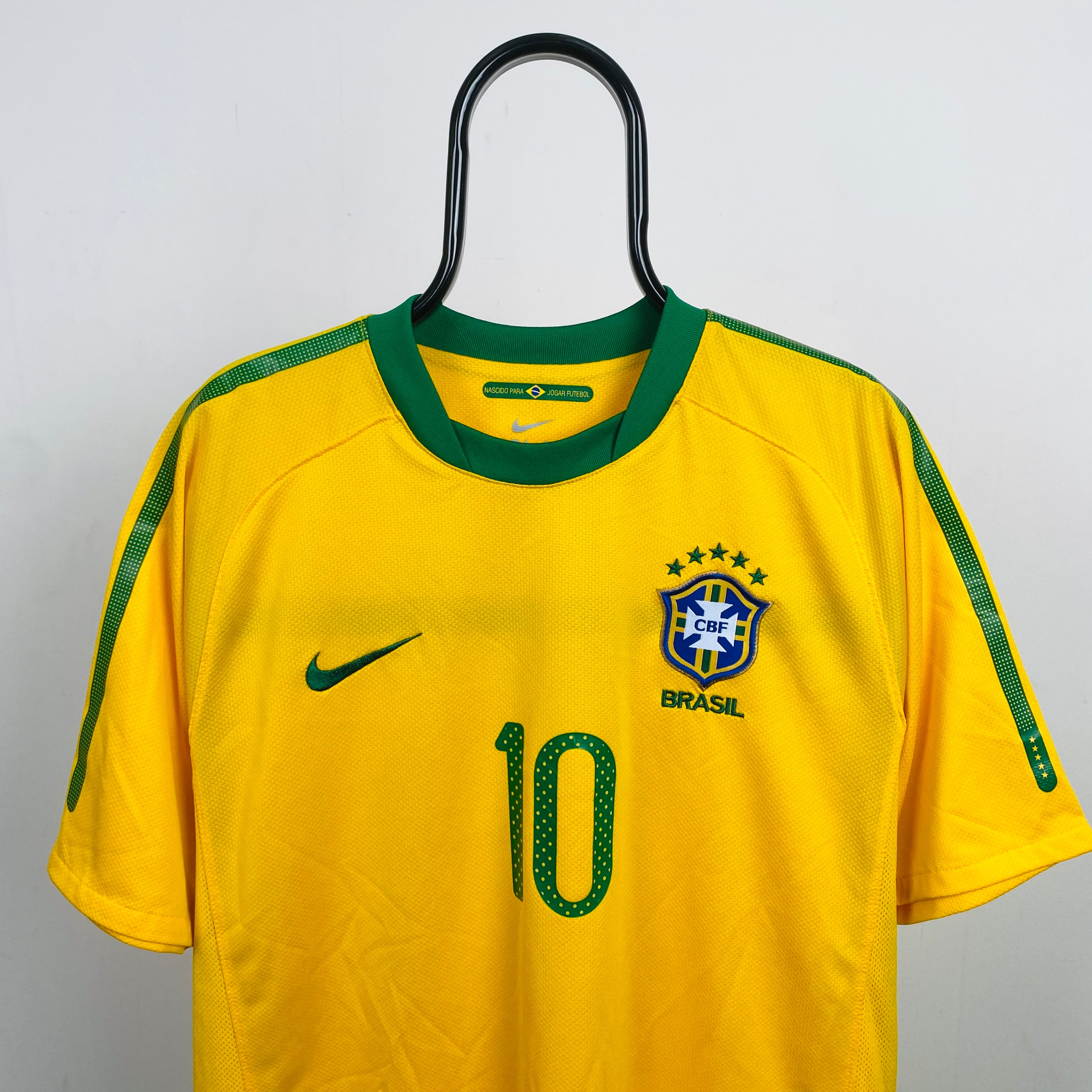 00s Nike Brazil Football Shirt T-Shirt Yellow XL – Clout Closet