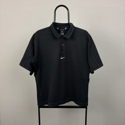 00s Nike Sphere Golf Polo Shirt T-Shirt Black Medium