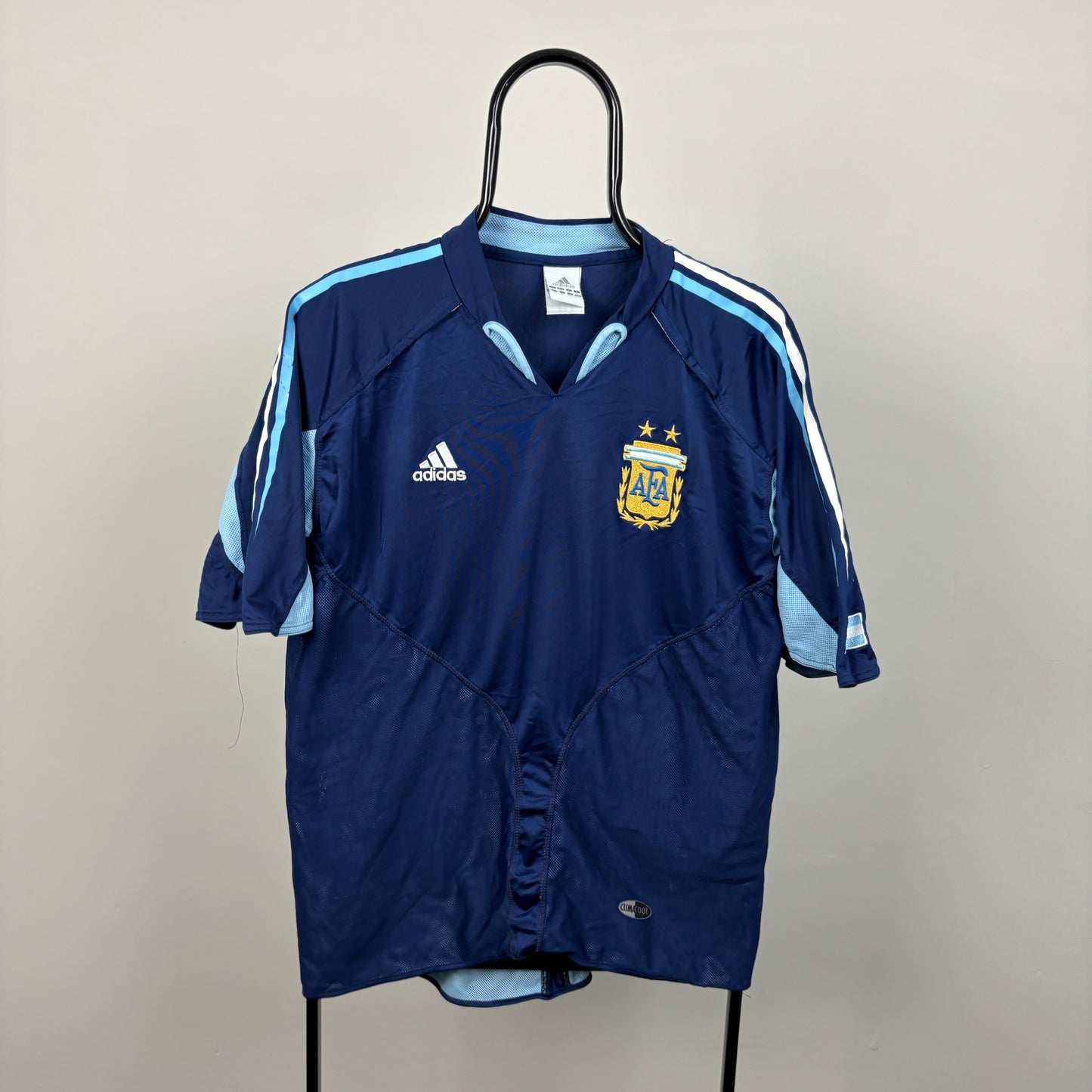 00s Adidas Argentina Football Shirt T-Shirt Blue XL
