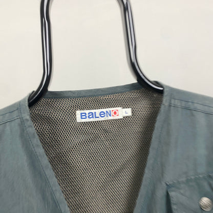 90s Vintage Fishing Vest Jacket Grey Large