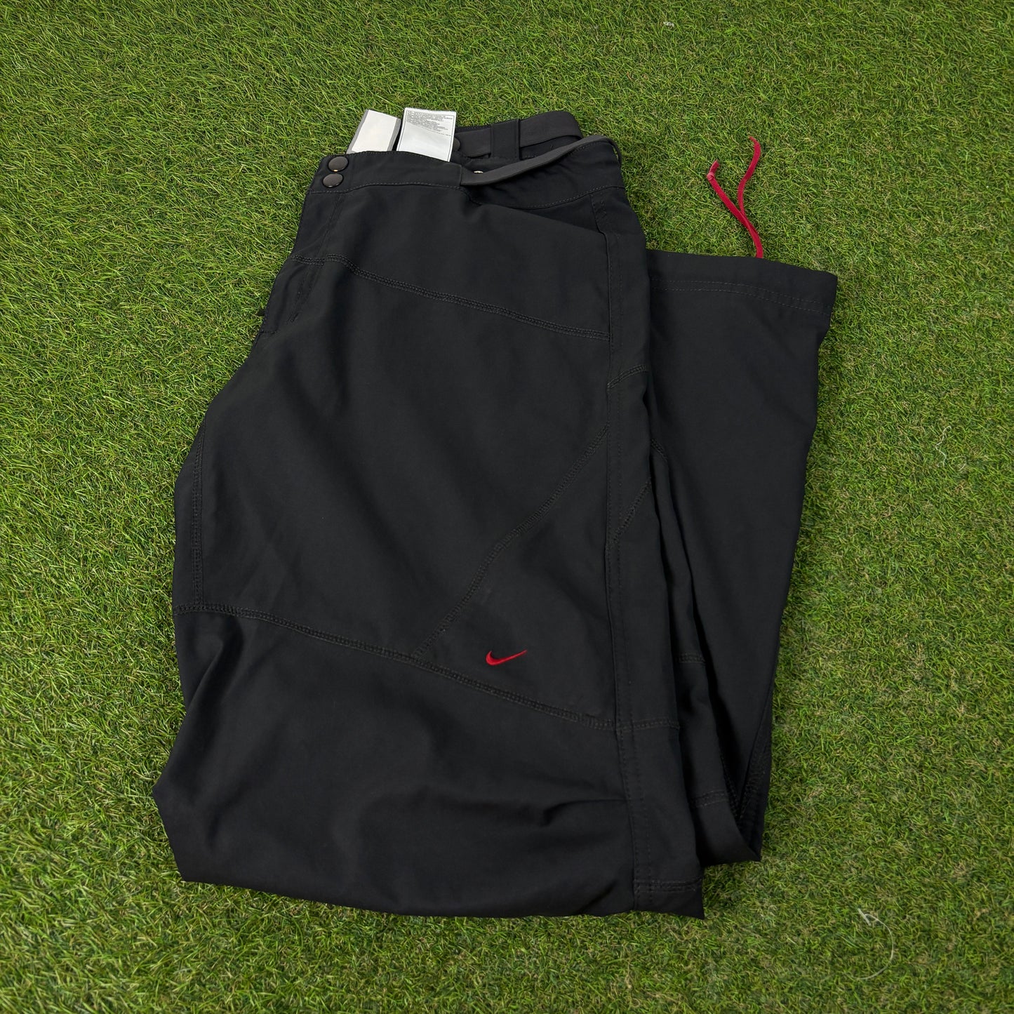 00s Nike Baggy Parachute Joggers Black Large