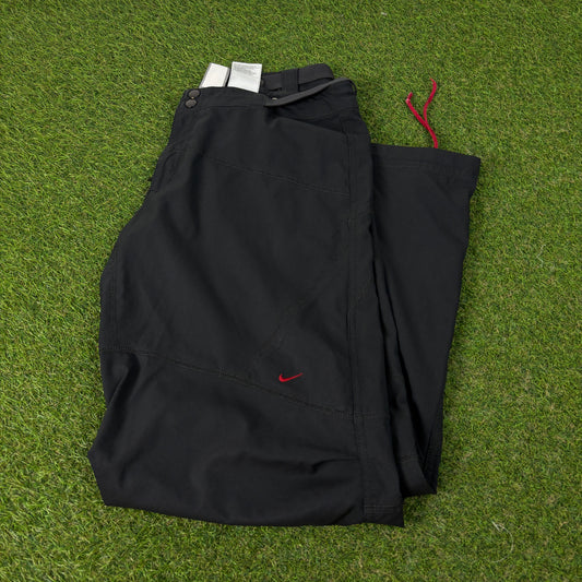 00s Nike Baggy Parachute Joggers Black Large