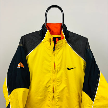 90s Nike ACG Packable Windbreaker Jacket Yellow Medium
