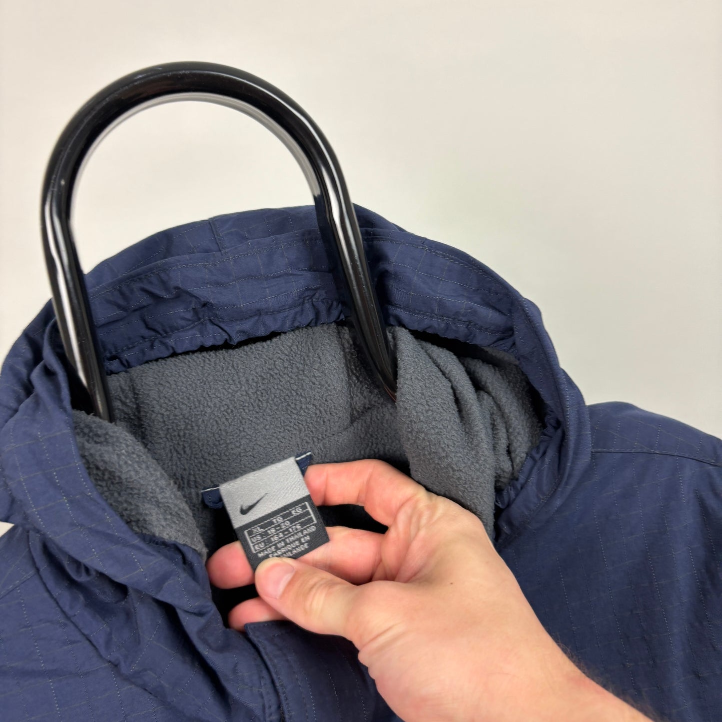 00s Nike Fleece Puffer Jacket Blue Small