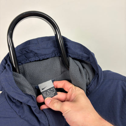 00s Nike Fleece Puffer Jacket Blue Small