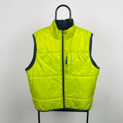 90s Nike Reversible Puffer Gilet Jacket Blue Green Medium