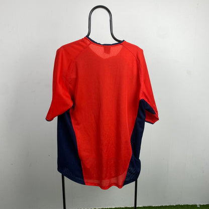 00s Nike Football Shirt T-Shirt Blue Large