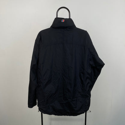 Retro Berghaus Nokia Waterproof Coat Jacket Black Large