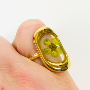 Retro Adjustable Flower Ring Gold
