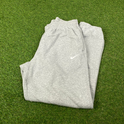 00s Nike Wide Leg Cotton Joggers Grey Medium